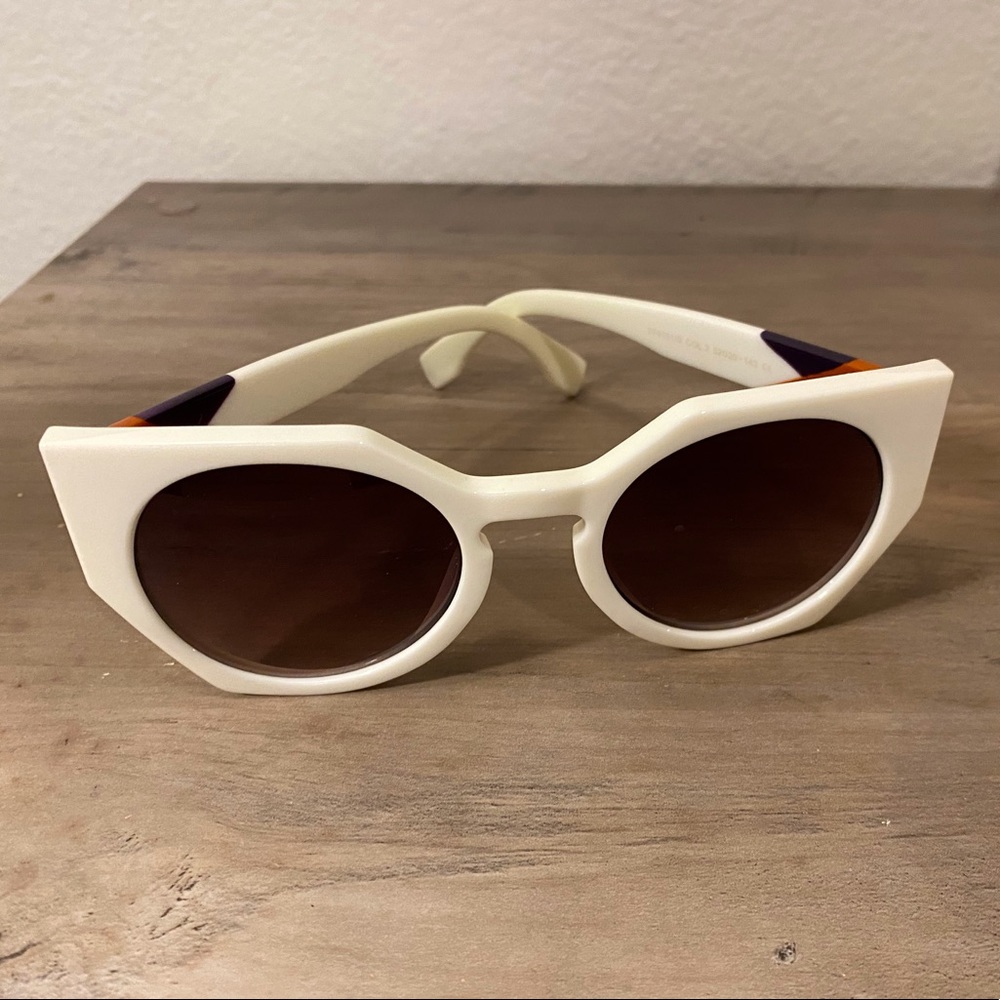 White frame sunglasses